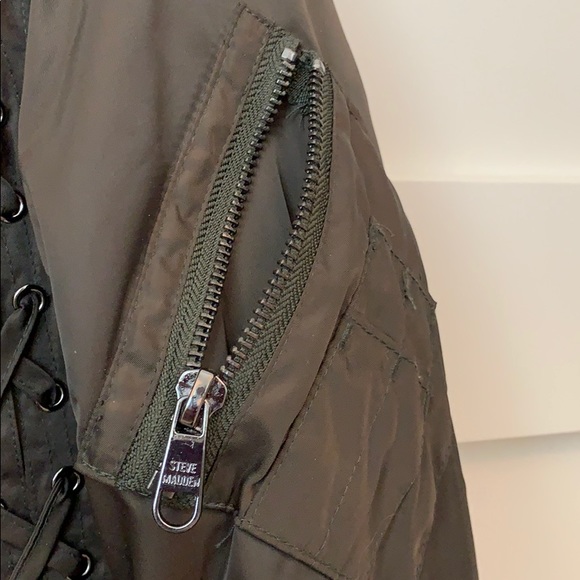 Steve Madden Army Green Bomber Jacket - Picture 5 of 6